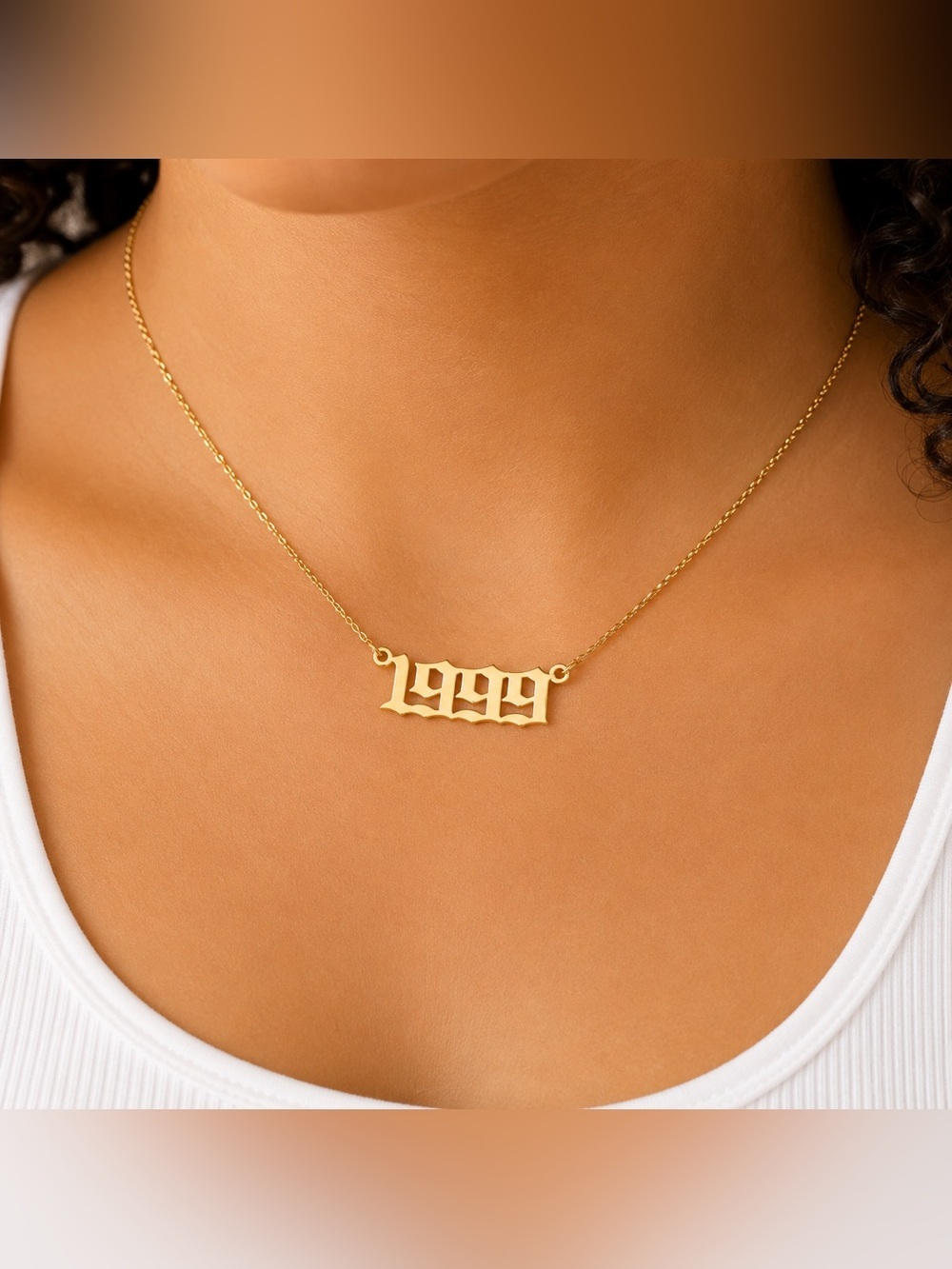 1999 Gold-Plated Date Necklace - Women Jewelry